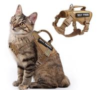 SALFSE Tactical Cat Harness, Air Mesh Cat Walking Vest Harness Escape Proof, Reflective Large Cat Harnesses with Handle for Adult Fat Cats, Adjustbale, Breathable