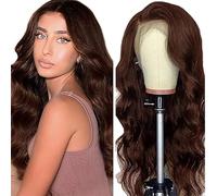 Salharer Real Hair Wig for Women Wigs Body Wave Human Hair Wig 13 x 6 Lace Front Wig Real Hair with Baby Hair Any Part #4 Chocolate Brown Colour 22 Inches