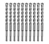 SALI 10PCS SDS Plus Rotary Hammer Drill Bit Concrete Drill Bit Kit Double Thread 4-Cutter Tungsten Carbide Tip Fully Hardened Tool for Concrete, Brick,Cement Walls,Stone 16mm x 210mm Cross Drill Bits