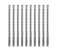 SALI 10PCS SDS Plus Rotary Hammer Drill Bit Kit - Double Thread Tungsten Carbide Tip for Concrete, Brick, Cement Walls, Stone - 10mm x 210mm Hammer Drill Bits