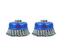 SALI 2 Pack 100 mm Wire Cup Brush 4 Inch Twisted Knotted Cup Brush for Grinders with M14 Thread for Heavy Cleaning Rust, Stripping and Abrasive, for Angle Grinder
