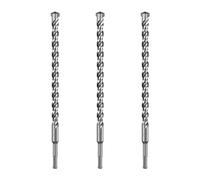 SALI 3PCS SDS Plus Rotary Hammer Drill Bit Concrete Drill Bit Kit Double Thread 4-Cutter Tungsten Carbide Tip Fully Hardened Tool for Concrete, Brick, Cement Walls,Stone 20mm x 350mm Cross Drill Bits