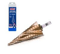 SALI HSS Step Drill Bit 4-32 mm Four Spiral Flute Titanium Step Drill 1/4" Hex Shank Quick Change Design High Speed Steel Step Drill Bit for Metal, Stainless Steel, Aluminum, Wood, Plastic