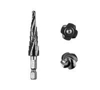 SALI M35 HSS Step Drill 4-12mm Four Spiral Flute Cobalt Step Drill Bit 1/4" Hex Shank Step Drill Bit for Metal, Stainless Steel, Aluminum, Wood, Plastic