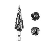 SALI M35 Hss Step Drill 4-22mm Four Spiral Flute Cobalt Step Drill Bit 1/4" Hex Shank Step Drill Bit for Metal, Stainless Steel, Aluminum, Wood, Plastic