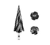 SALI M35 Hss Step Drill 4-32mm Four Spiral Flute Cobalt Step Drill Bit 1/4" Hex Shank Step Drill Bit for Metal, Stainless Steel, Aluminum, Wood, Plastic