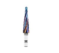 SALI M35 HSS Step Drill Bit 4-12 mm Four Spiral Flute Cobalt Step Drill 1/4" Hex Shank Quick Change Design High Speed Steel Step Drill Bit for Metal, Stainless Steel, Aluminum, Wood, Plastic