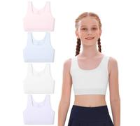 SALIA GIRL Seamless Training Bras for Girls 7-12, Double Layer on Chest | Lightweight Airy Fabric, Breathable Comfort, Easy Pull-On, Tagless Feel, Slightly Extended Hem, School & Everyday Wear