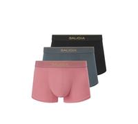 SALIGIA Men’s Trunks Underwear Sexy, Tag-Free &120s Ultra-Fine Satin Modal Boxer Briefs with No-Fly Pouch 3-Pack