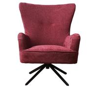 Salinas Berry Pink Chenille Fabric Swivel Armchair