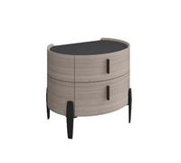 salinas wooden bedside cabinet with 2 drawers in beige