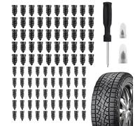 Salior 100PCS Tire Plug Kit with Screwdriver,Rubber Flat Tire Repair Kit for Fast Repair of Tire Punctures,Durable Car Tire Repair Kit Self-Service Repair Nails for Car Motorcycle Truck