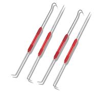 Salior 4PCS CarbonSteel Hook Tool and Pick Set,Double End Pick and Hook Set Auxiliary Dismantling Fittings,Universal O Ring Pick Set and Hook Tool Car Accessories Fit for Most Cars (Red)