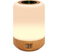 salipt Bedside Lamps, Touch Control Table Lamp with 4-Port USB C Charging, Adjustable Brightness, Colour Changing Night Light for Bedroom, Living Room