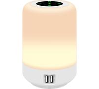 salipt Bedside Lamps, Touch Control Table Lamp with 4-Port USB C Charging, Adjustable Brightness, Colour Changing Night Light for Bedroom, Living Room