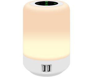 salipt Bedside Lamps, Touch Control Table Lamp with 4-Port USB C Charging, Adjustable Brightness, Colour Changing Night Light for Bedroom, Living Room