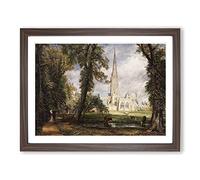 Salisbury Cathedral By John Constable Framed Wall Art Print A2 Walnut