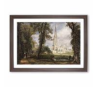Salisbury Cathedral by John Constable Framed Wall Art Print A2 Walnut