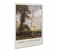 Salisbury Cathedral Vol.1 By John Constable Canvas Print | Gallery Wrapped 30mm Frame Wall Art | 20x14 inches | Ready to Hang | Classic Cityscape Picture | Living Room Bedroom Lounge Office