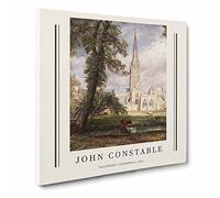 Salisbury Cathedral Vol.1 By John Constable Canvas Print | Gallery Wrapped 30mm Frame Wall Art | 20x20 inches | Ready to Hang | Classic Cityscape Picture | Living Room Bedroom Lounge Office