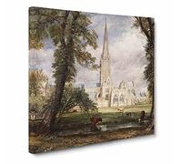 Salisbury Cathedral Vol.1 by John constable Canvas Print | Gallery Wrapped 30mm Frame Wall Art | 20x20 inches | Ready to Hang | Classic Cityscape Picture | Living Room Bedroom Lounge Office