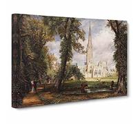 Salisbury Cathedral Vol.1 By John Constable Canvas Print | Gallery Wrapped 30mm Frame Wall Art | 30x20 inches | Ready to Hang | Classic Cityscape Picture | Living Room Bedroom Lounge Office