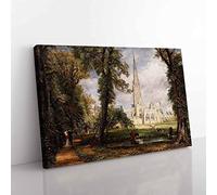 Salisbury Cathedral Vol.1 By John Constable Classic Painting Canvas Wall Art Print Ready to Hang, Framed Picture for Living Room Bedroom Home Office Décor, 76x50 cm (30x20 Inch)