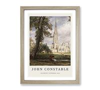 Salisbury Cathedral Vol.1 By John Constable Exhibition Museum Painting Framed Print | A4 Oak Framed Wall Art | Ready to Hang | Modern Cityscape Picture | Living Room Bedroom Lounge Office