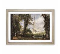 Salisbury Cathedral Vol.1 by John Constable Framed Print | A2 Oak Framed Wall Art | Ready to Hang | Modern Cityscape Picture | Living Room Bedroom Lounge Office