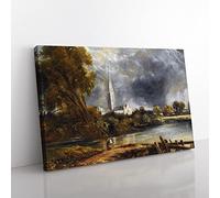 Salisbury Cathedral Vol.2 By John Constable Classic Painting Canvas Wall Art Print Ready to Hang, Framed Picture for Living Room Bedroom Home Office Décor, 76x50 cm (30x20 Inch)