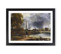 Salisbury Cathedral Vol.2 By John Constable Classic Painting Framed Print | A3 Black Framed Wall Art | Ready to Hang | Classic Cityscape Picture | Living Room Bedroom Lounge Office