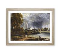 Salisbury Cathedral Vol.2 By John Constable Classic Painting Framed Print | A4 Oak Framed Wall Art | Ready to Hang | Classic Cityscape Picture | Living Room Bedroom Lounge Office