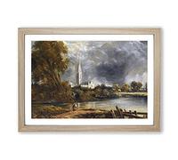 Salisbury Cathedral Vol.2 by John Constable Framed Print | A2 Oak Framed Wall Art | Ready to Hang | Modern Cityscape Picture | Living Room Bedroom Lounge Office