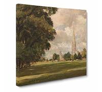 Salisbury Cathedral Vol.3 by John constable Canvas Print | Gallery Wrapped 30mm Frame Wall Art | 20x20 inches | Ready to Hang | Classic Cityscape Picture | Living Room Bedroom Lounge Office