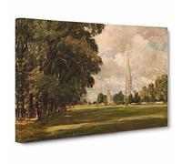 Salisbury Cathedral Vol.3 By John Constable Canvas Print | Gallery Wrapped 30mm Frame Wall Art | 30x20 inches | Ready to Hang | Classic Cityscape Picture | Living Room Bedroom Lounge Office