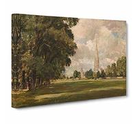 Salisbury Cathedral Vol.3 By John Constable Canvas Print | Gallery Wrapped 30mm Frame Wall Art | 30x20 inches | Ready to Hang | Classic Cityscape Picture | Living Room Bedroom Lounge Office