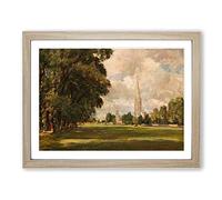 Salisbury Cathedral Vol.3 By John Constable Classic Painting Framed Print | A3 Oak Framed Wall Art | Ready to Hang | Classic Cityscape Picture | Living Room Bedroom Lounge Office