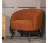 salisbury fabric bedroom chair with black legs in rust