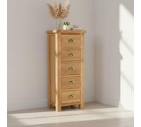 Salisbury Premium Tallboy Chest - 5 Drawer - Oak