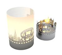 Salisbury Skyline Tube T-Light Shadow Play - Fascinating Souvenir & Gift Idea for Salisbury Fans - Projection of the City Silhouette, Cathedral & Stonehenge - Experience Magical Candlelight
