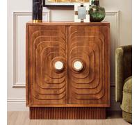 salisbury tall wooden storage cabinet with 2 doors in walnut