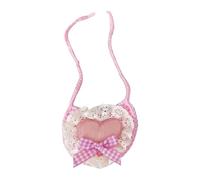 Saliva Towel for Pets Pet Bib Scarf Cute Dog Lace Bandana Heart Design with Bow Knitted Small Medium Dogs Cats Thickened Absorbent Accessory Pink