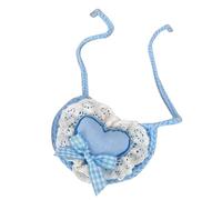 Saliva Towel for Pets Pet Bib Scarf Cute Dog Lace Bandana Heart Design with Bow Knitted Small Medium Dogs Cats Thickened Absorbent Accessory Blue