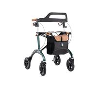 Saljol Carbon Rollator - Lightweight 4 Wheeled Walking Aid Seat, Bag, Backrest