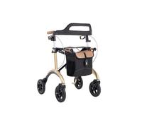Saljol Carbon Rollator - Lightweight 4 Wheeled Walking Aid Seat, Bag, Backrest