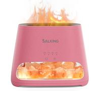 SALKING 2-in-1 Ultrasonic Essential Oil Diffuser & Himalayan Salt Lamp, Aromatherapy Diffuser Cool Mist Humidifier with Auto Off Function, 100% Pure Himalayan Pink Salt Rock, 150ml (Hot Pink)