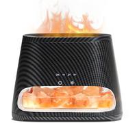 SALKING 2-in-1 Ultrasonic Essential Oil Diffuser & Himalayan Salt Lamp, Aromatherapy Diffuser Cool Mist Humidifier with Auto Off Function, Pure Himalayan Pink Salt Rock, 150ml (Carbon Black)