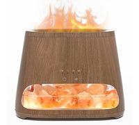 SALKING 2-in-1 Ultrasonic Essential Oil Diffuser & Himalayan Salt Lamp, Aromatherapy Diffuser Cool Mist Humidifier with Auto Off Function, 100% Pure Himalayan Pink Salt Rock, 150ml (Dark)