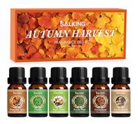 SALKING Autumn Fragrance Oils, Premium Essential Oils Gift Set Fall Diffuser Oils, Scented Oils for Soaps Candle Making - Cinnamon, Pumpkin Spice, Apple Cider, Vanilla, Forest Pine, Snickerdoodle