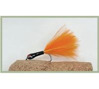 Salking bug trout flies, Orange marabou, Barbless, size 10, choose quantity, Stalking Flies (3)